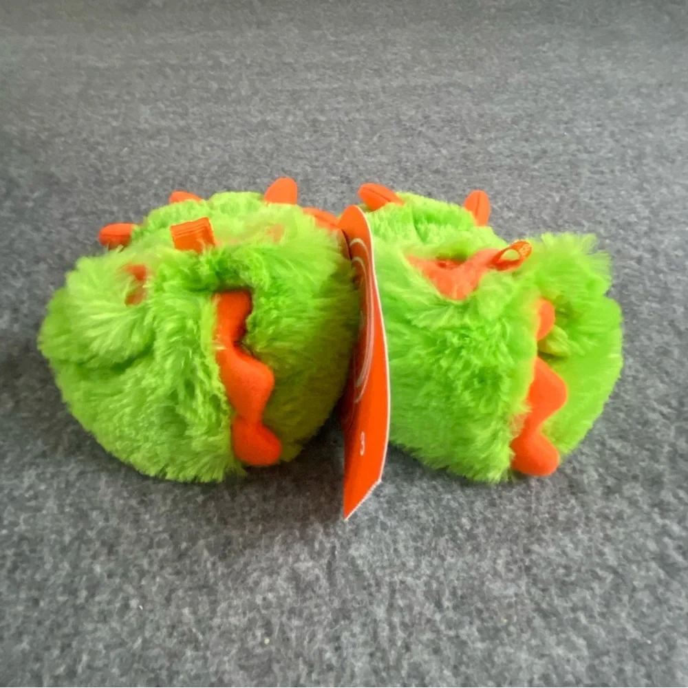 Wonder Nation Baby Slippers Shoes Size‎ 3 Green Slip On Fuzzy New